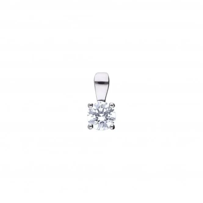 4 Claw Cubic Zirconia Solitaire 0.50ct Pendant P4917