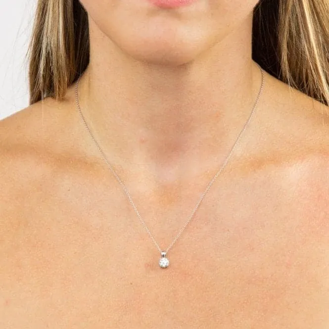 4 Claw Cubic Zirconia Solitaire 0.90ct Pendant P4919