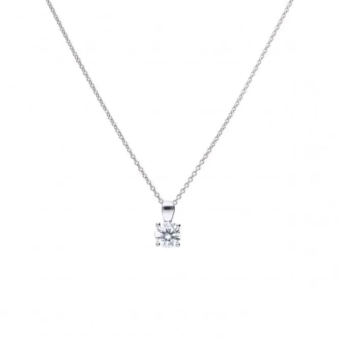 4 Claw Cubic Zirconia Solitaire 0.90ct Pendant P4919