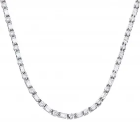 Baguette And Round Cubic Zirconia Necklace N4398