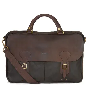 Barbour Wax Leather Briefcase Olive