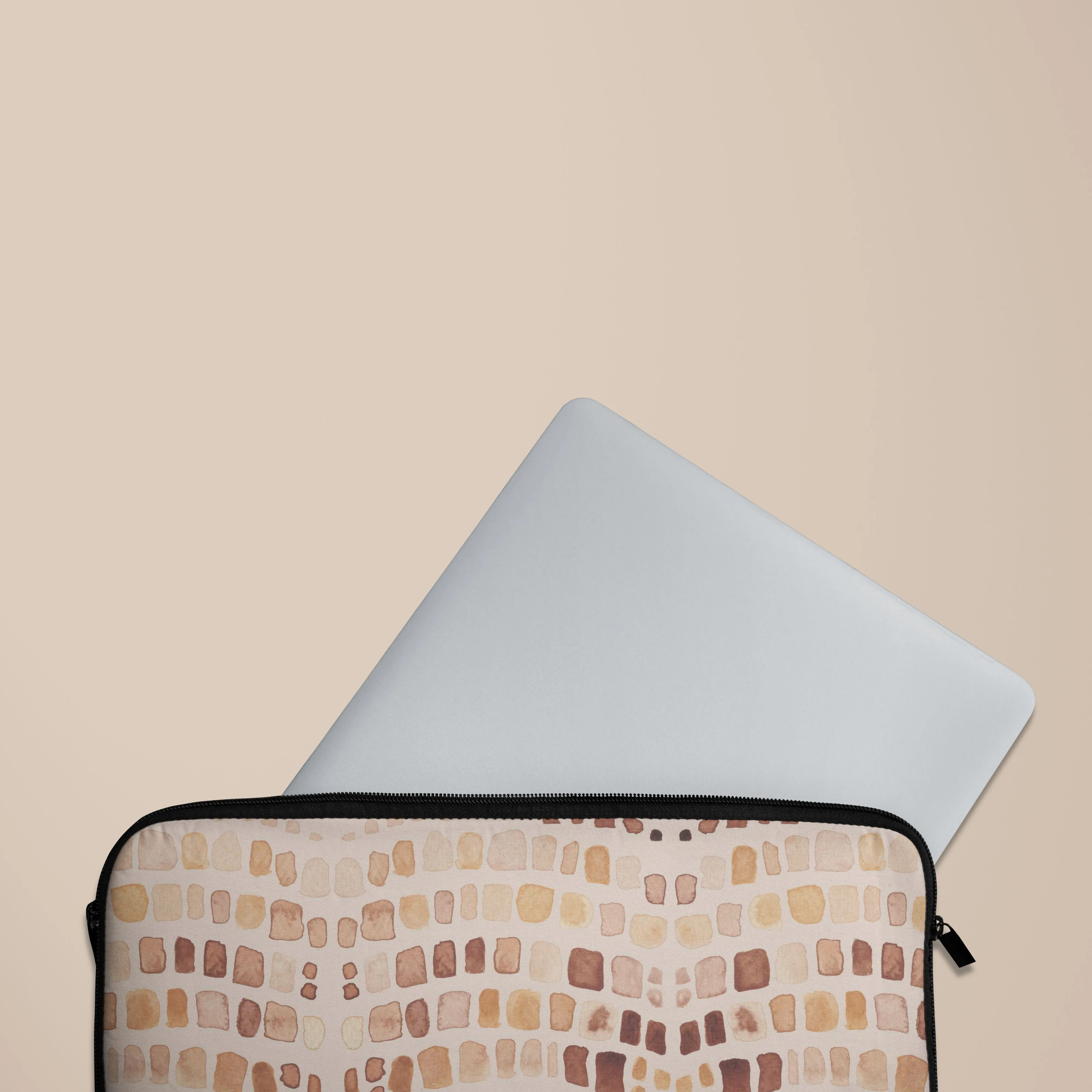 Beige Watercolor Safari Laptop Sleeve