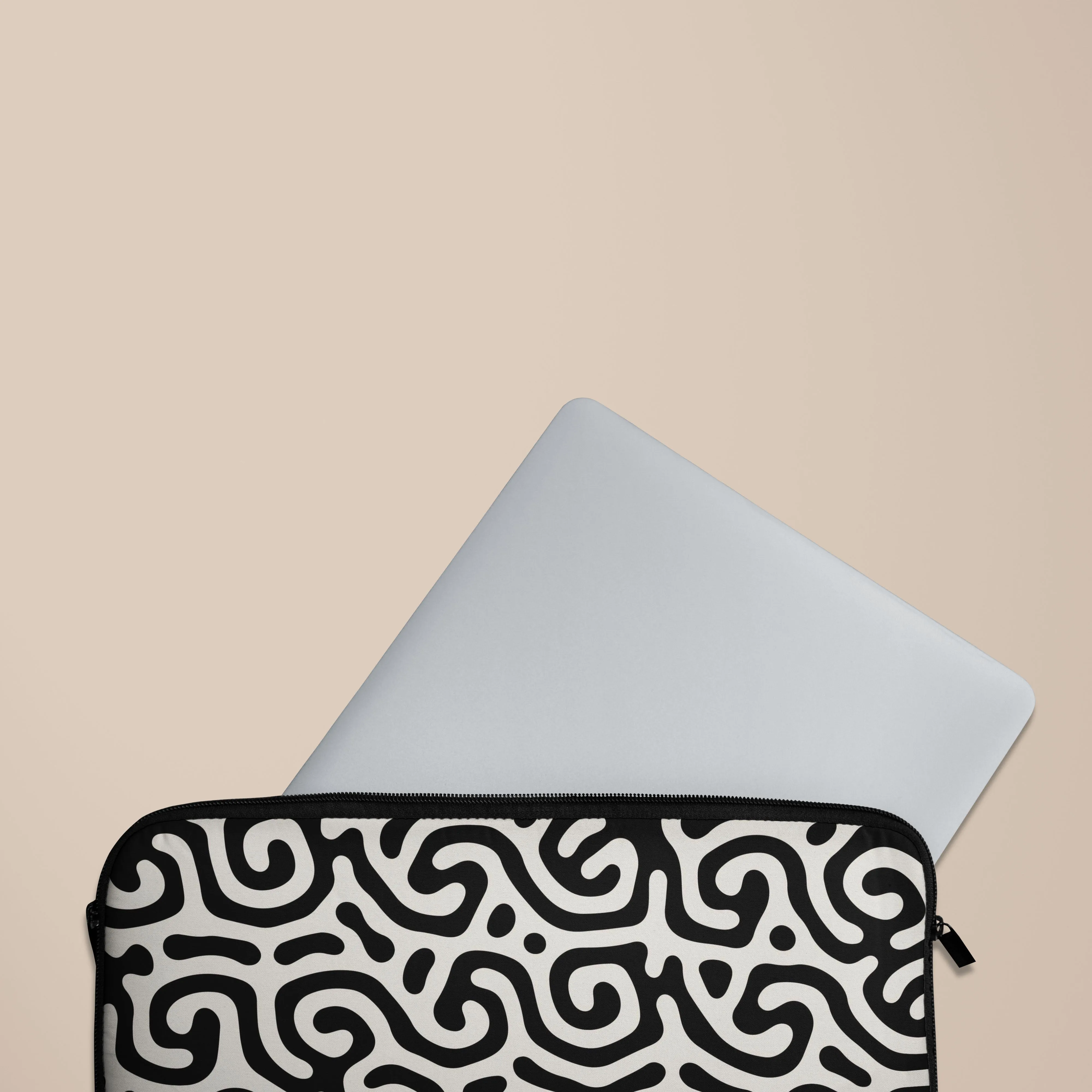 Black & White Curl Laptop Sleeve