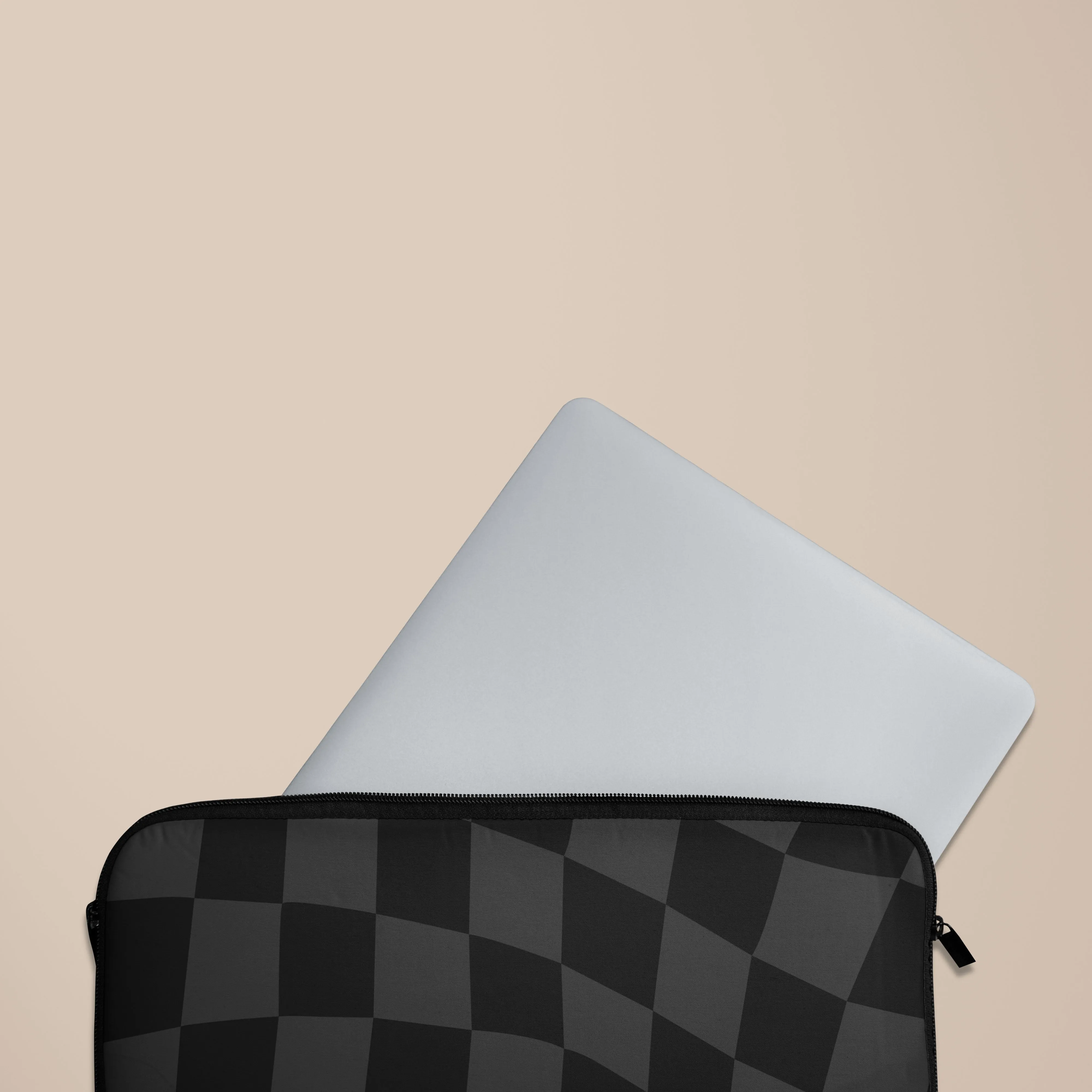 Black Wave Checkered Laptop Sleeve