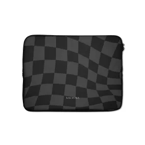Black Wave Checkered Laptop Sleeve
