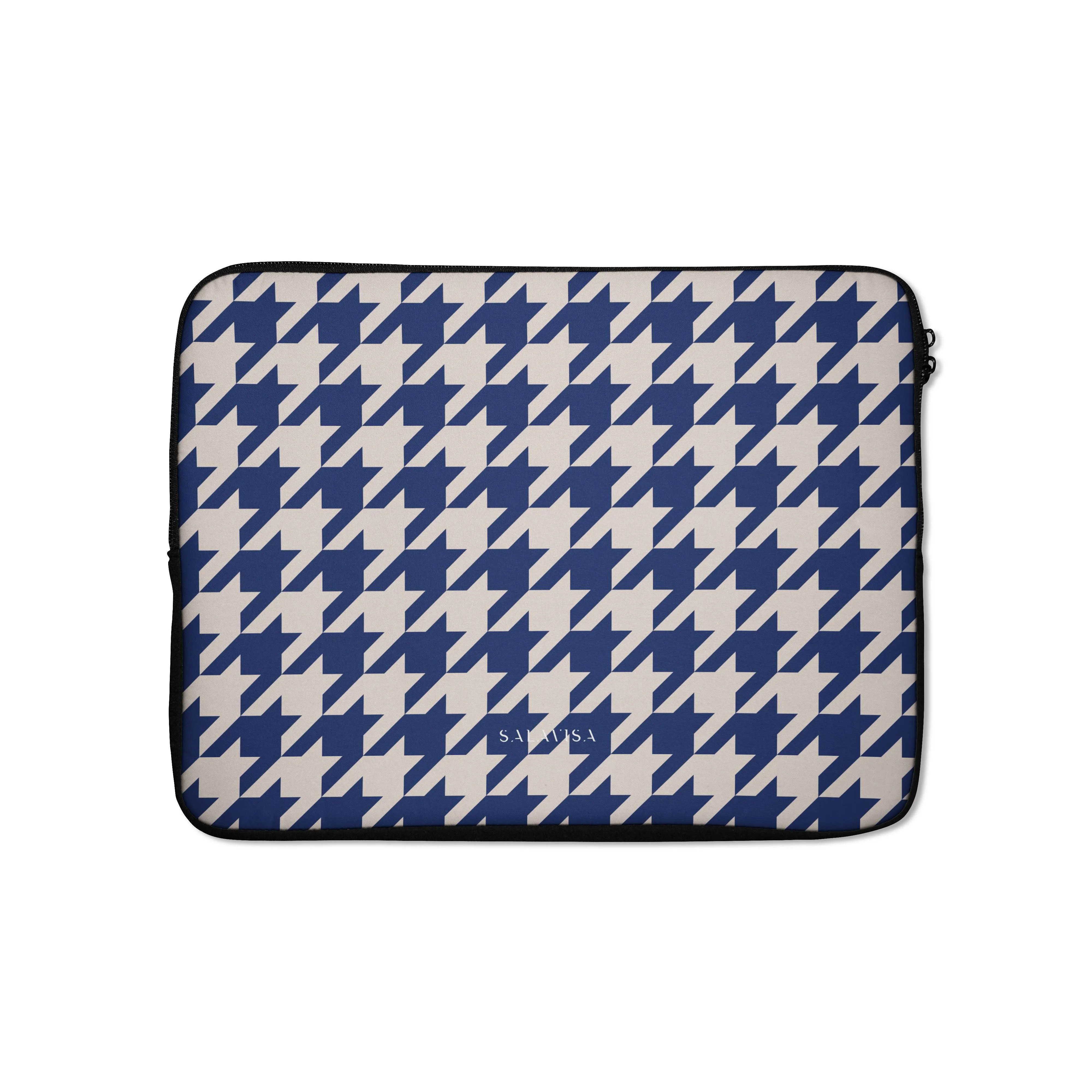Blue Houndstooth Laptop Sleeve