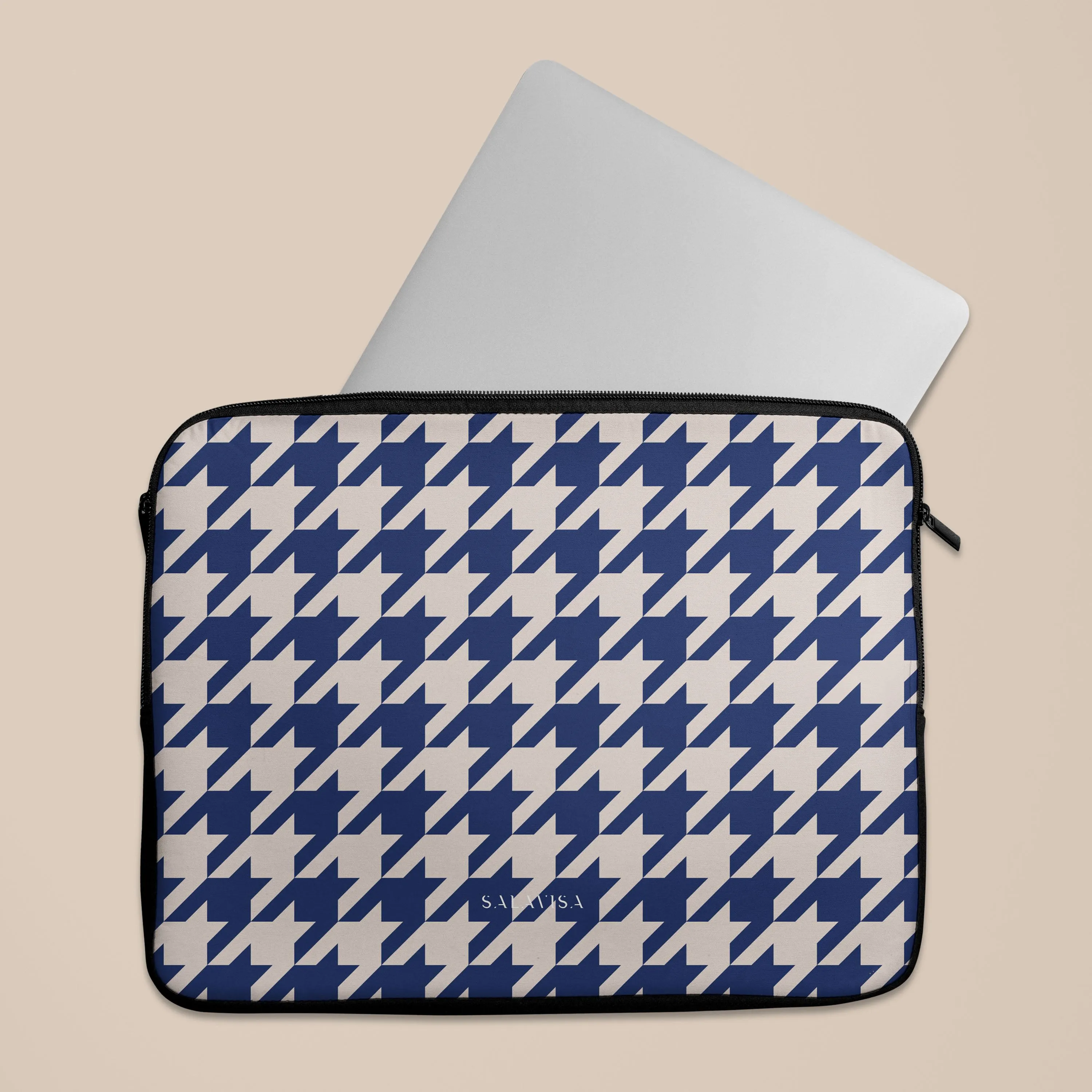 Blue Houndstooth Laptop Sleeve