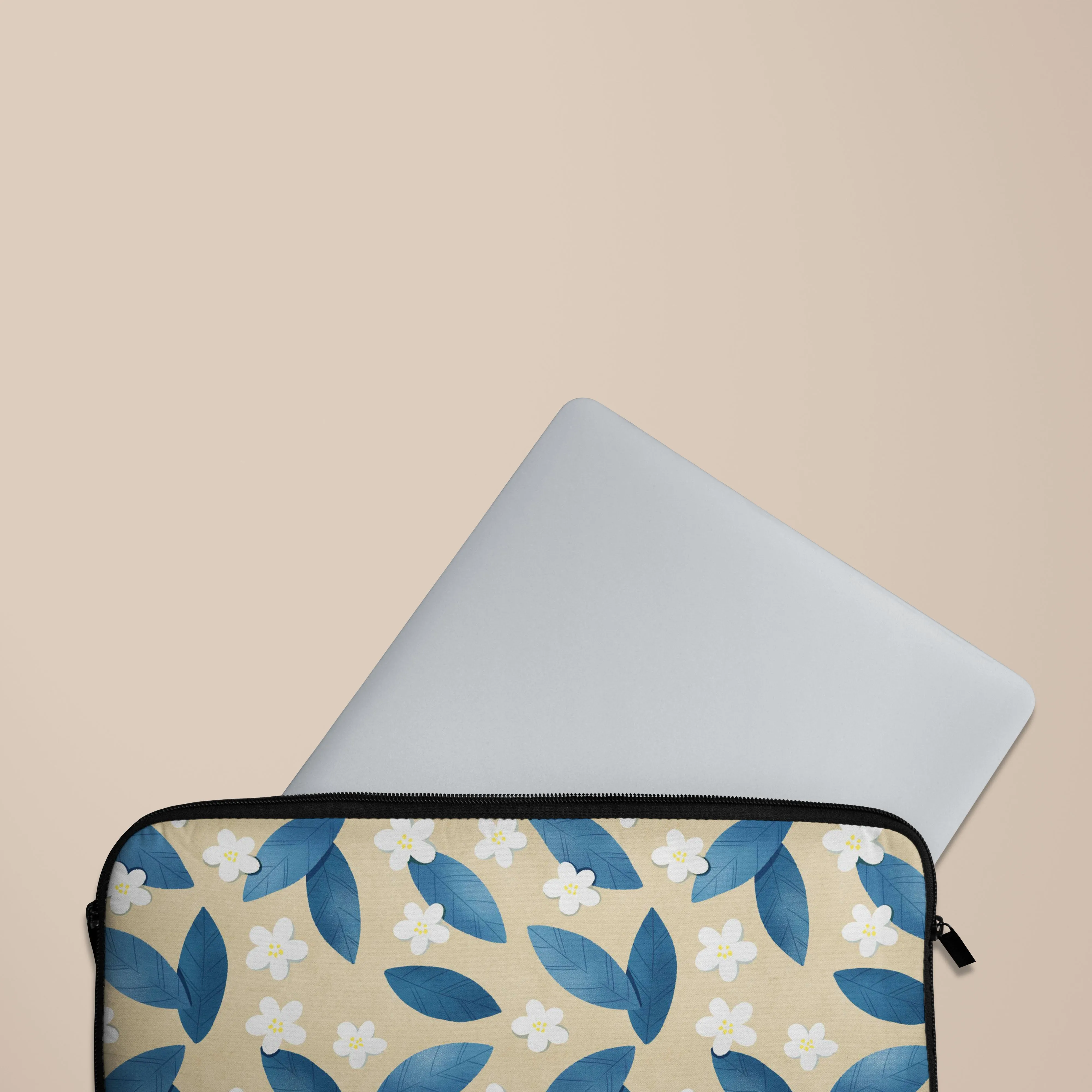 Blue Leafs Laptop Sleeve
