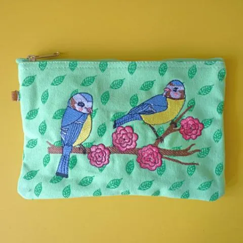 Blue Tits Cosmetic Pouch / Clutch