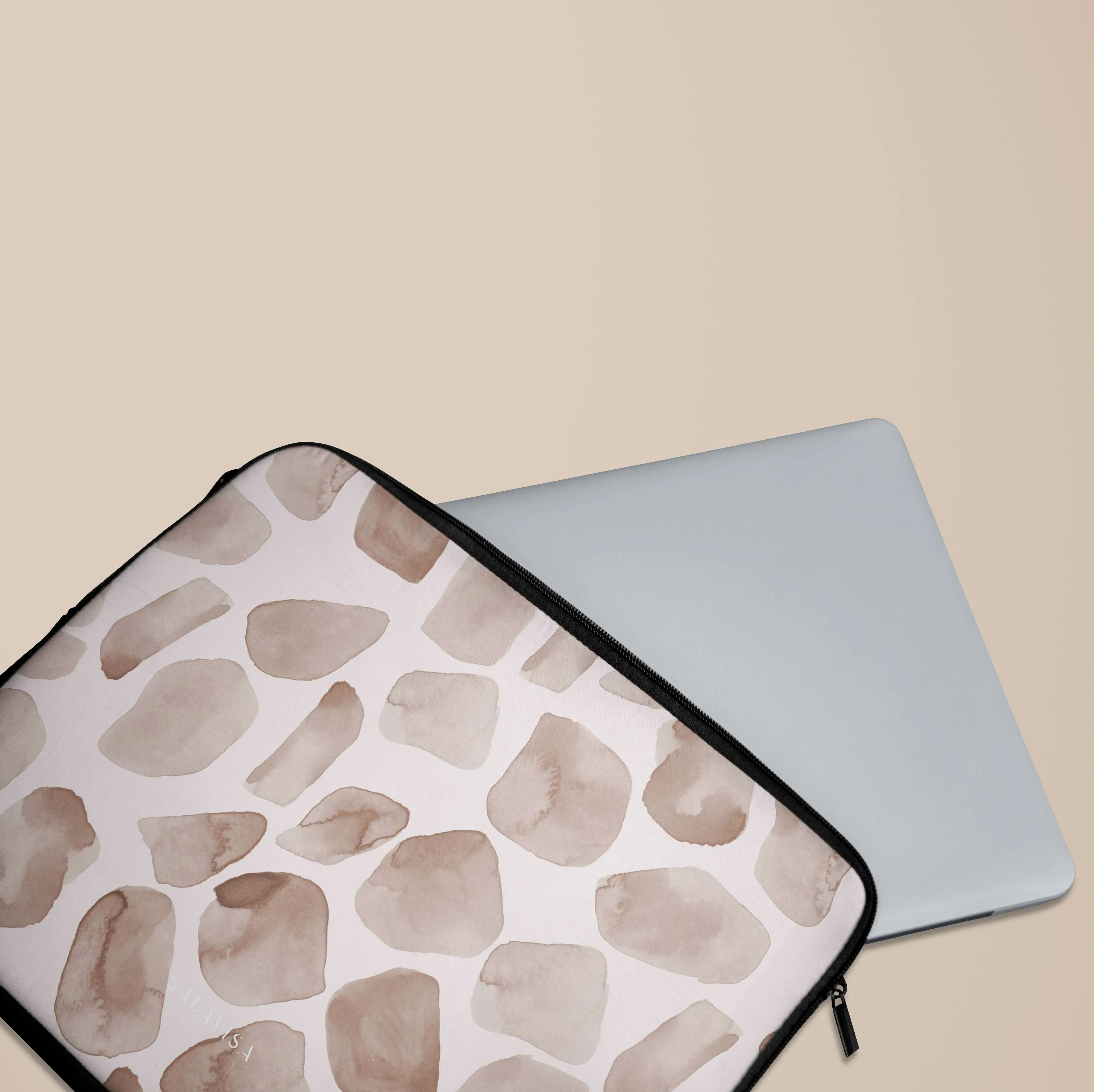 Brown Watercolor Safari Laptop Sleeve