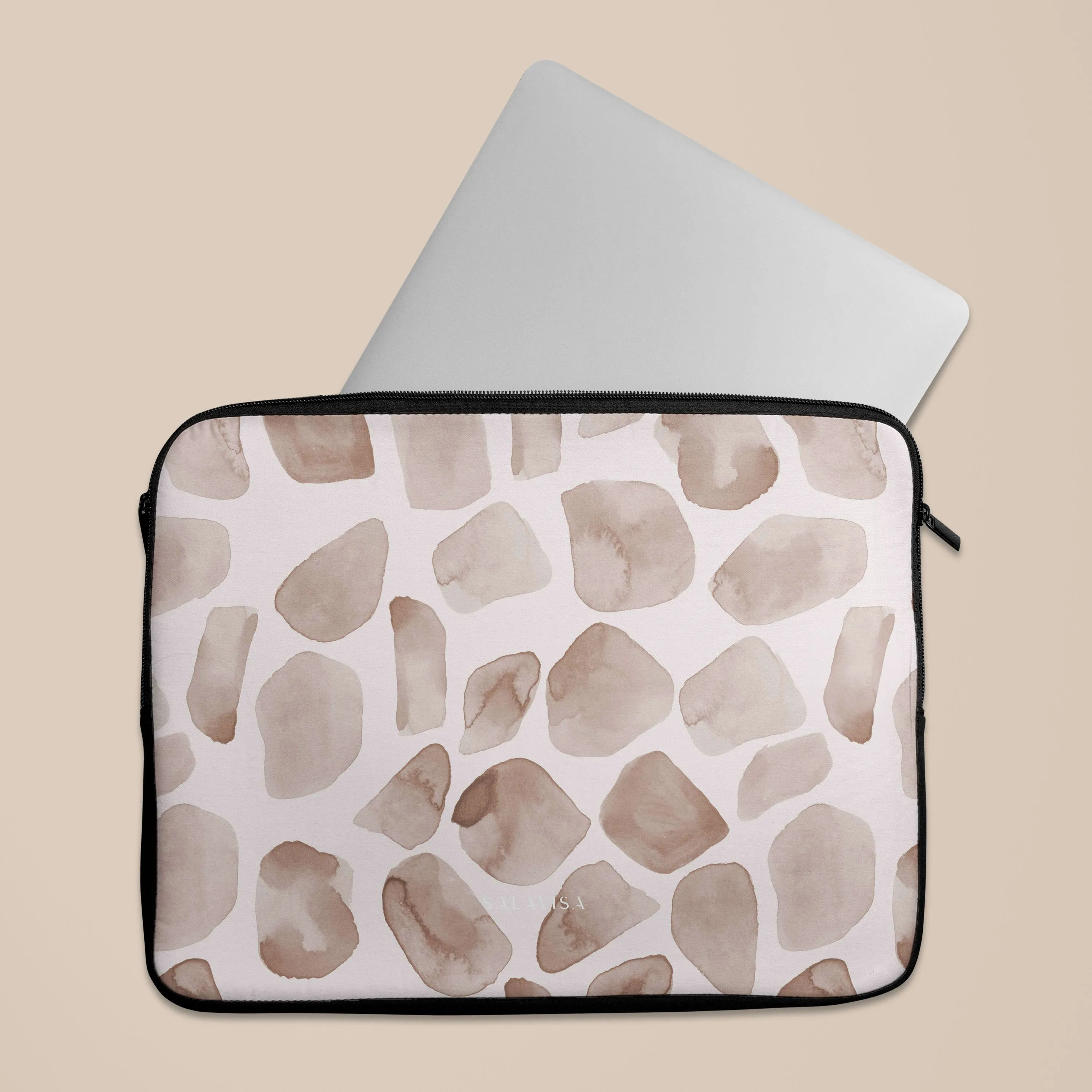 Brown Watercolor Safari Laptop Sleeve