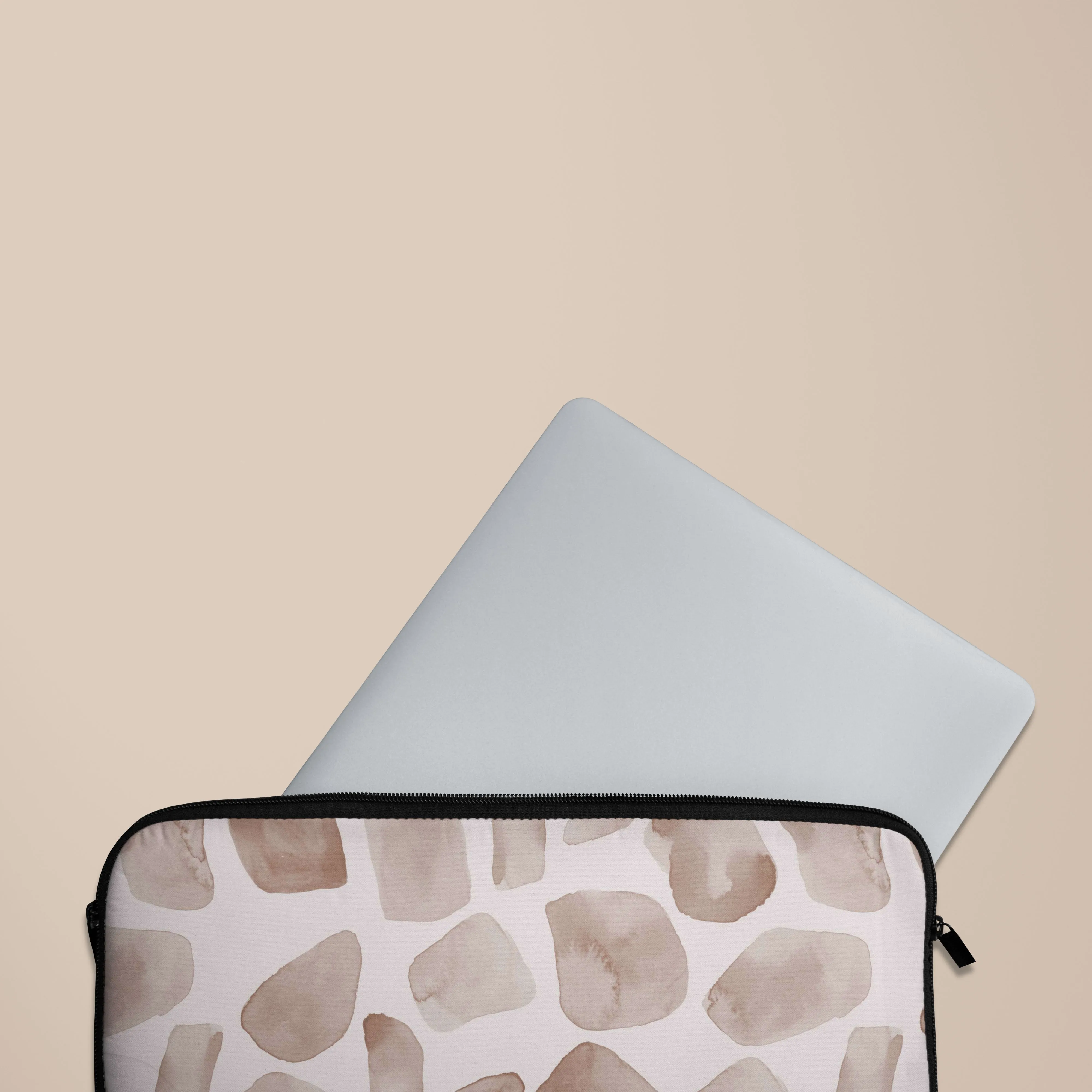 Brown Watercolor Safari Laptop Sleeve
