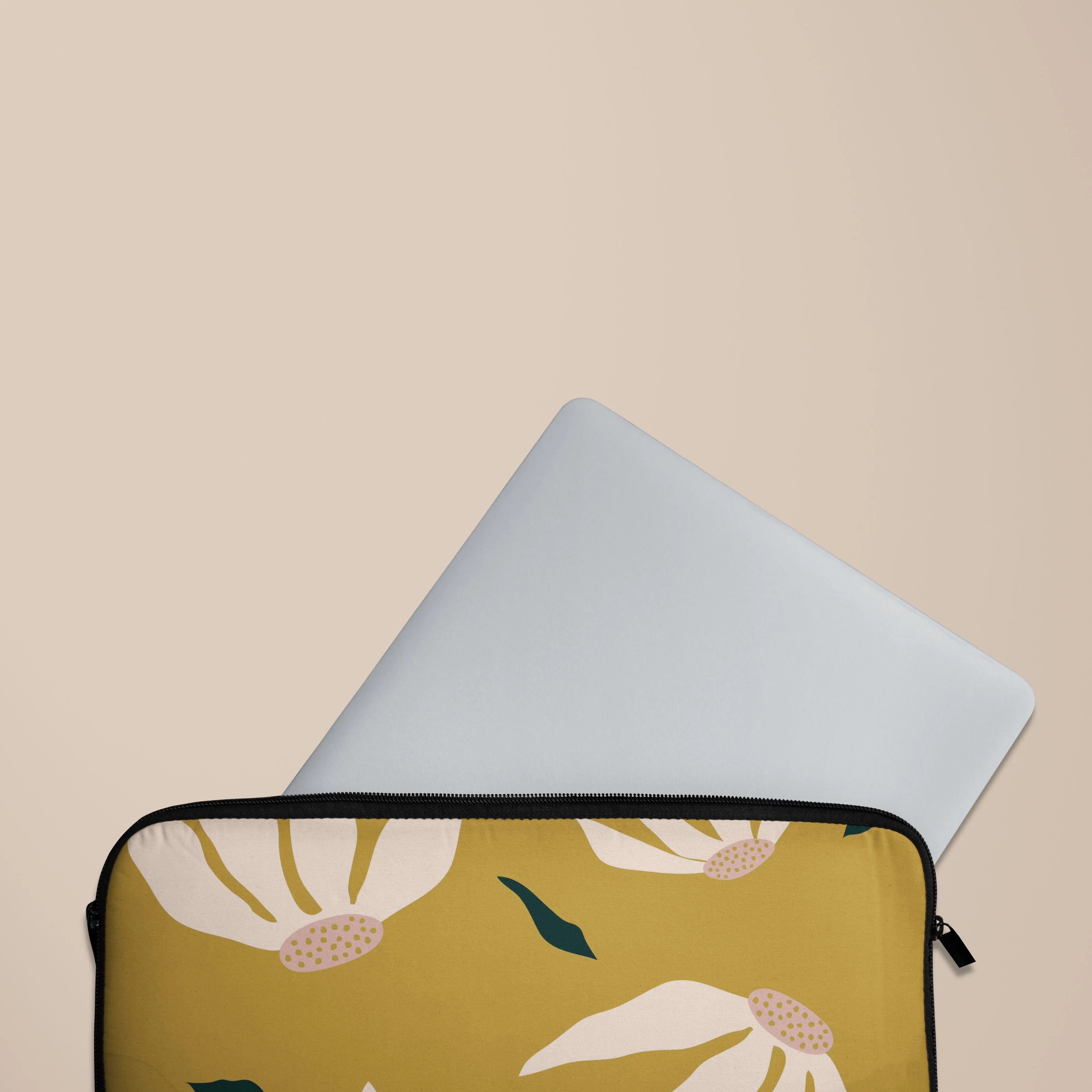 Burnt Yellow Flowers Laptop Sleeve
