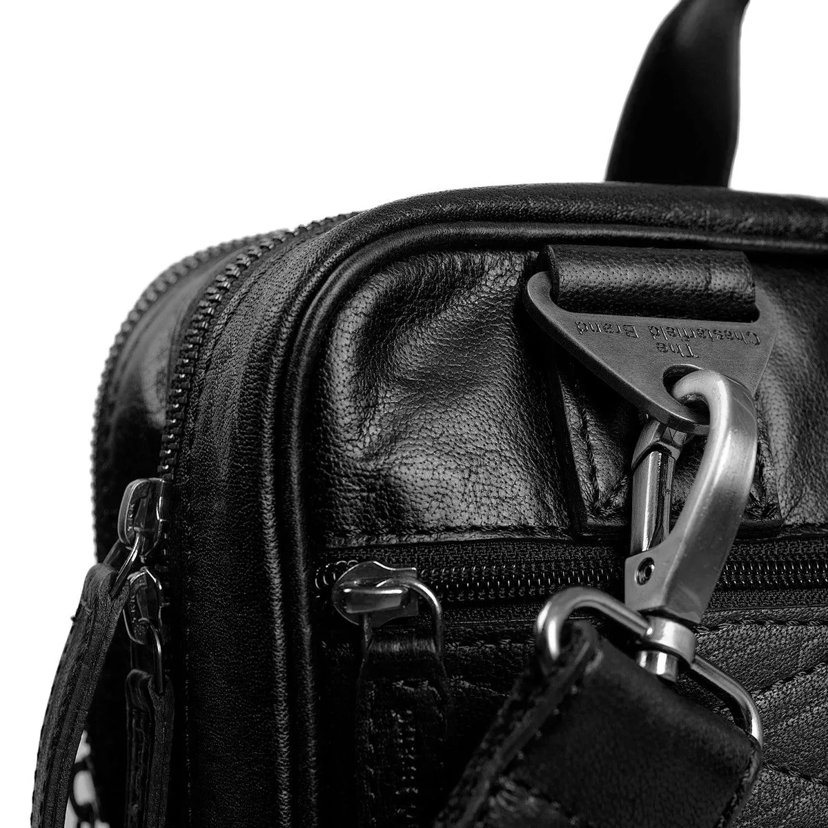 Chesterfield Manuel Leather Laptop Bag | Black