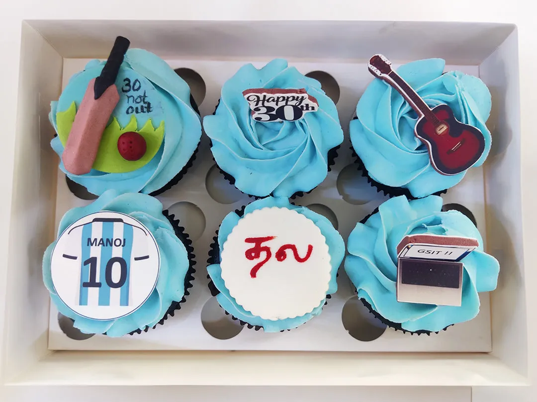 Chocolate Cupcakes with Pastel Blue Buttercream