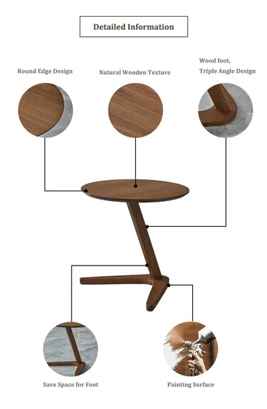 Claude - Vintage Wooden Round Coffee Table