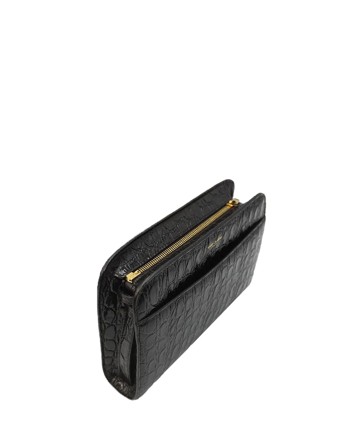 Croco Carre Crossbody Black