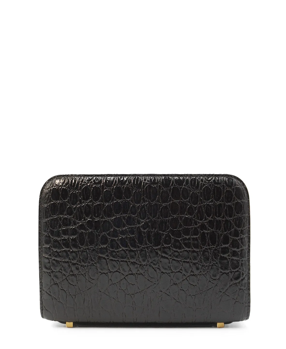Croco Carre Crossbody Black