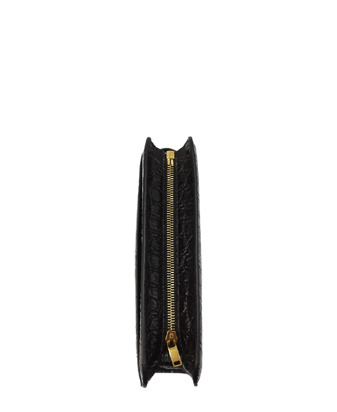 Croco Carre Crossbody Black