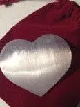 Crystal Selenite Heart - approx 3" wide  - Gift Packaged