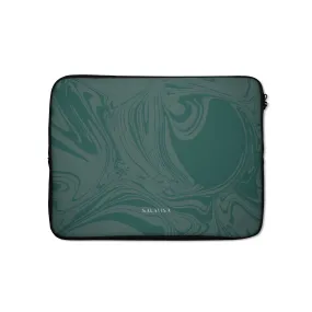 Dark Green Swirl Laptop Sleeve