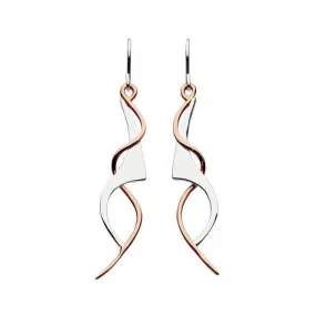 Dew Silver Genevieve with Rose Gold Plate Drop Earrings 60W3RG013