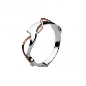 Dew Sterling Silver Genevieve with Rose Gold Plate Ring 20W3RG015