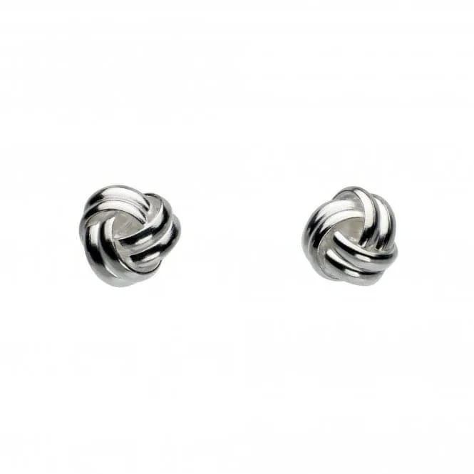 Dew Sterling Silver Rounded Knot Stud Earrings 48236HP014
