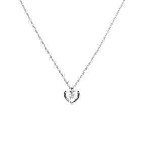 Diamonfire Silver White Zirconia Open Heart Pendant P4637