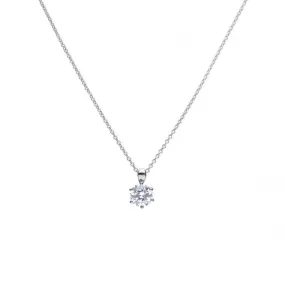 Diamonfire Silver White Zirconia Solitaire Pendant P4605