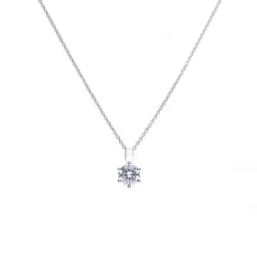 Diamonfire Silver White Zirconia Solitaire Pendant P4607