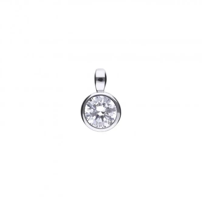 Diamonfire Silver White Zirconia Solitaire Pendant P4642