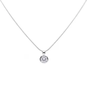 Diamonfire Silver White Zirconia Solitaire Pendant P4642