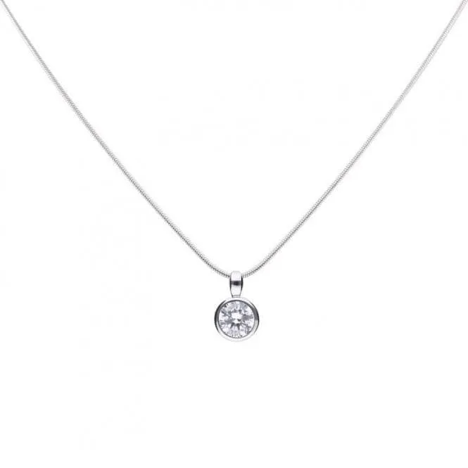 Diamonfire Silver White Zirconia Solitaire Pendant P4642
