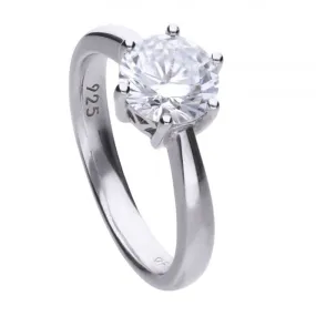 Diamonfire Silver White Zirconia Solitaire Ring R3622