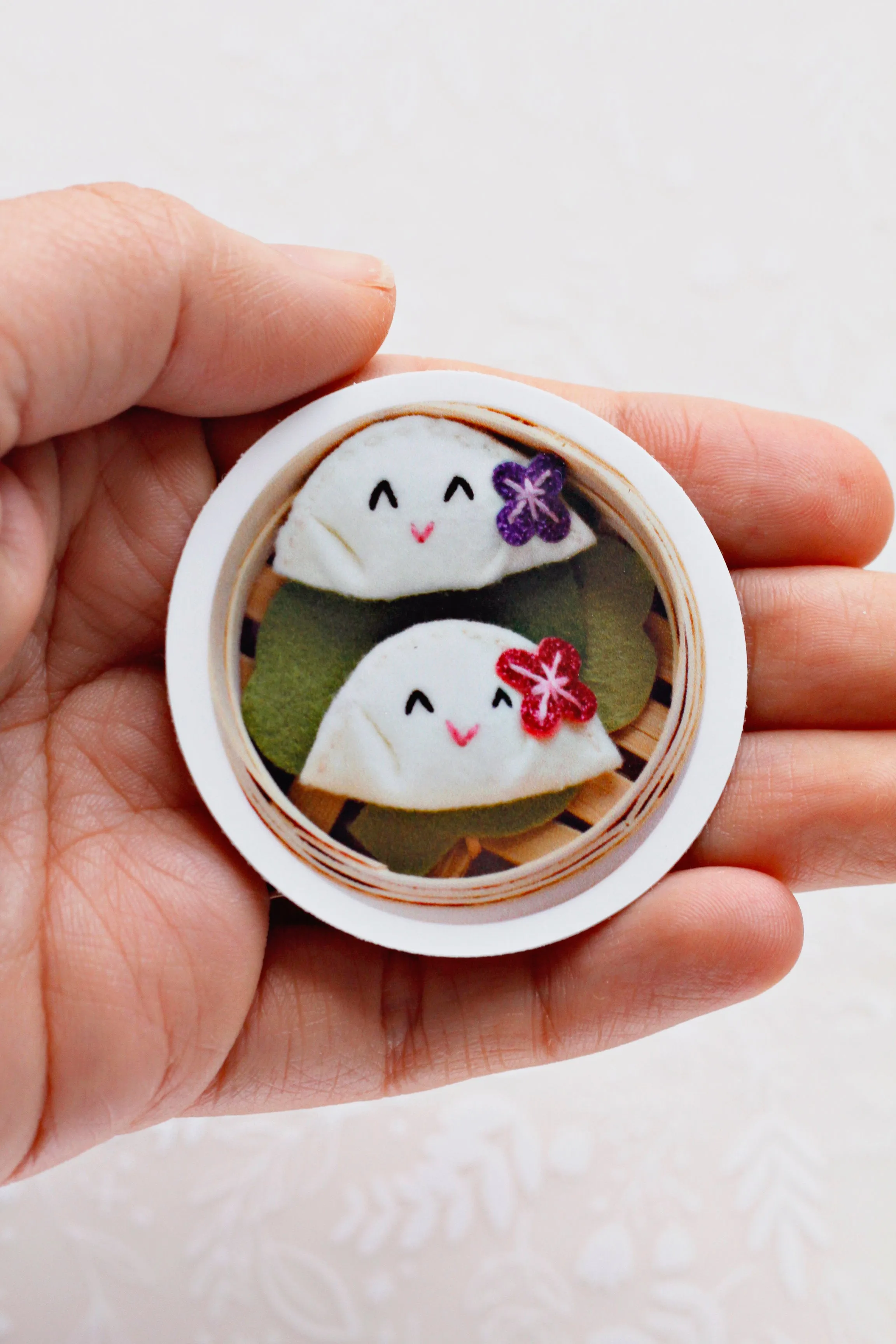 Dumpling Vinyl Sticker, 2 inches
