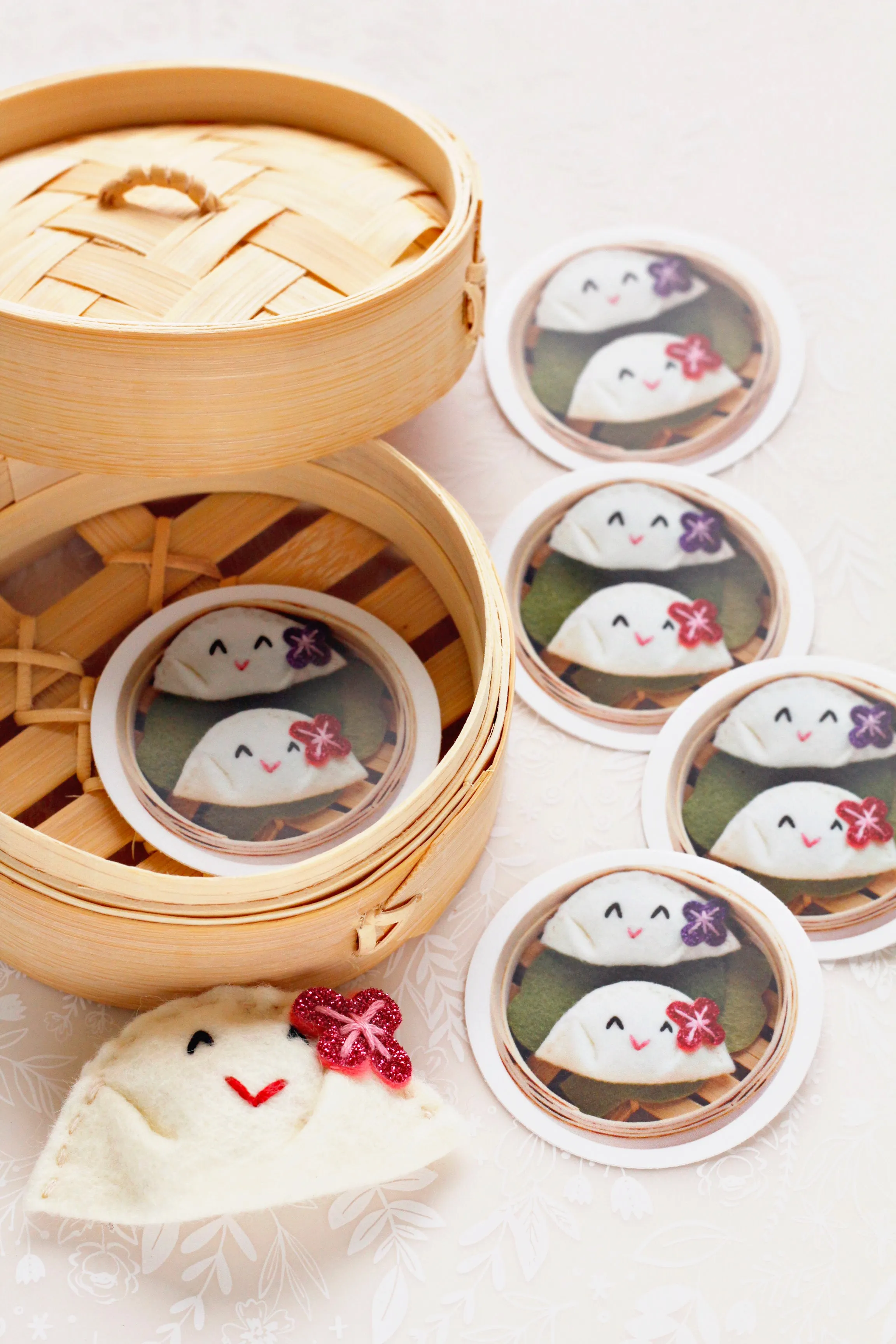 Dumpling Vinyl Sticker, 2 inches