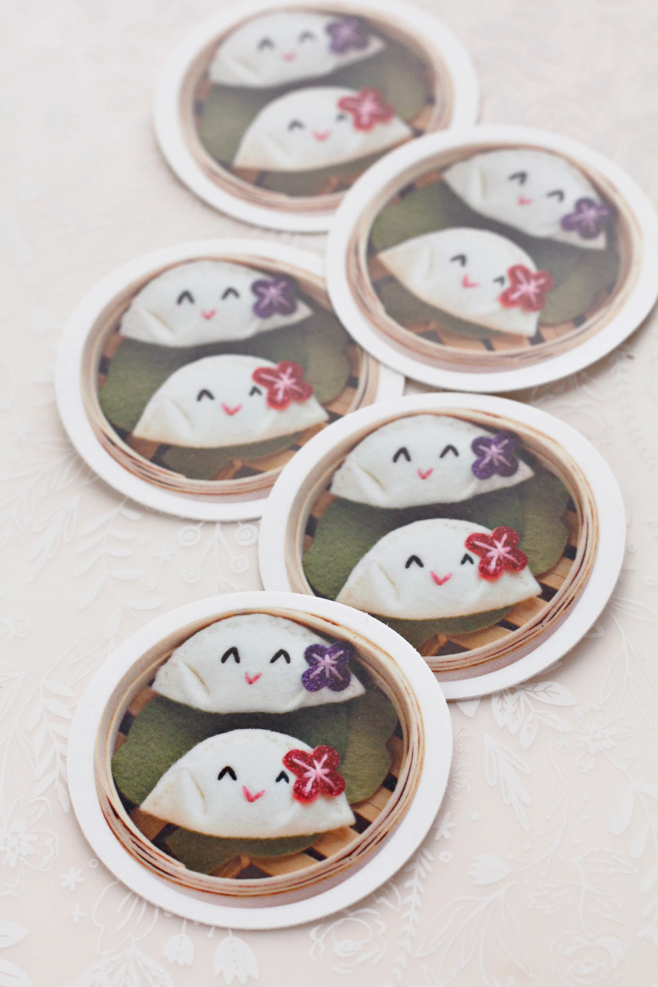 Dumpling Vinyl Sticker, 2 inches