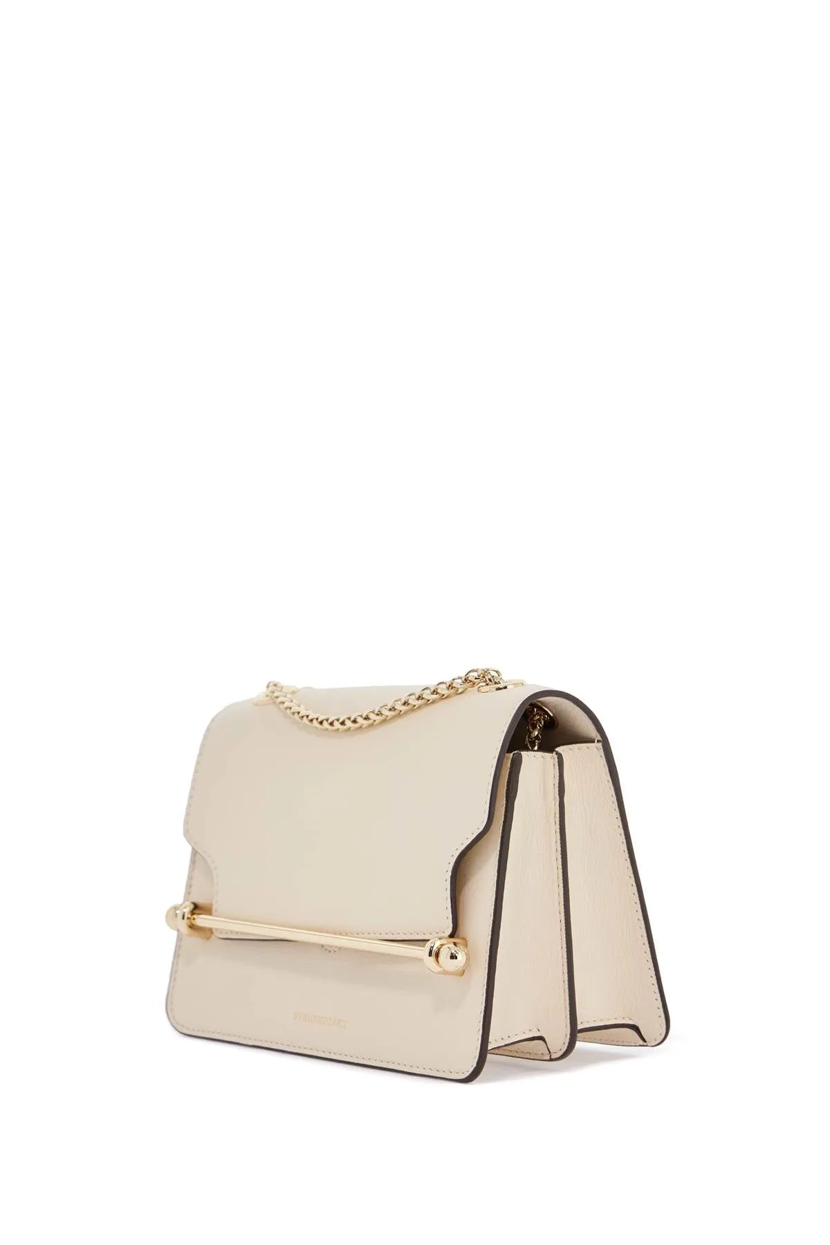 EAST/WEST MINI COMPACT SHOULDER BAG IN VANILLA CALF LEATHER