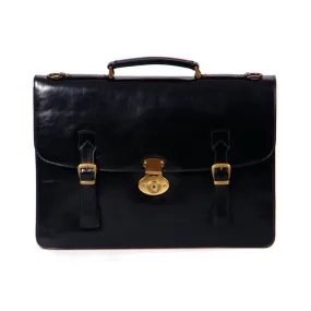Eton Leather Briefcase - Black