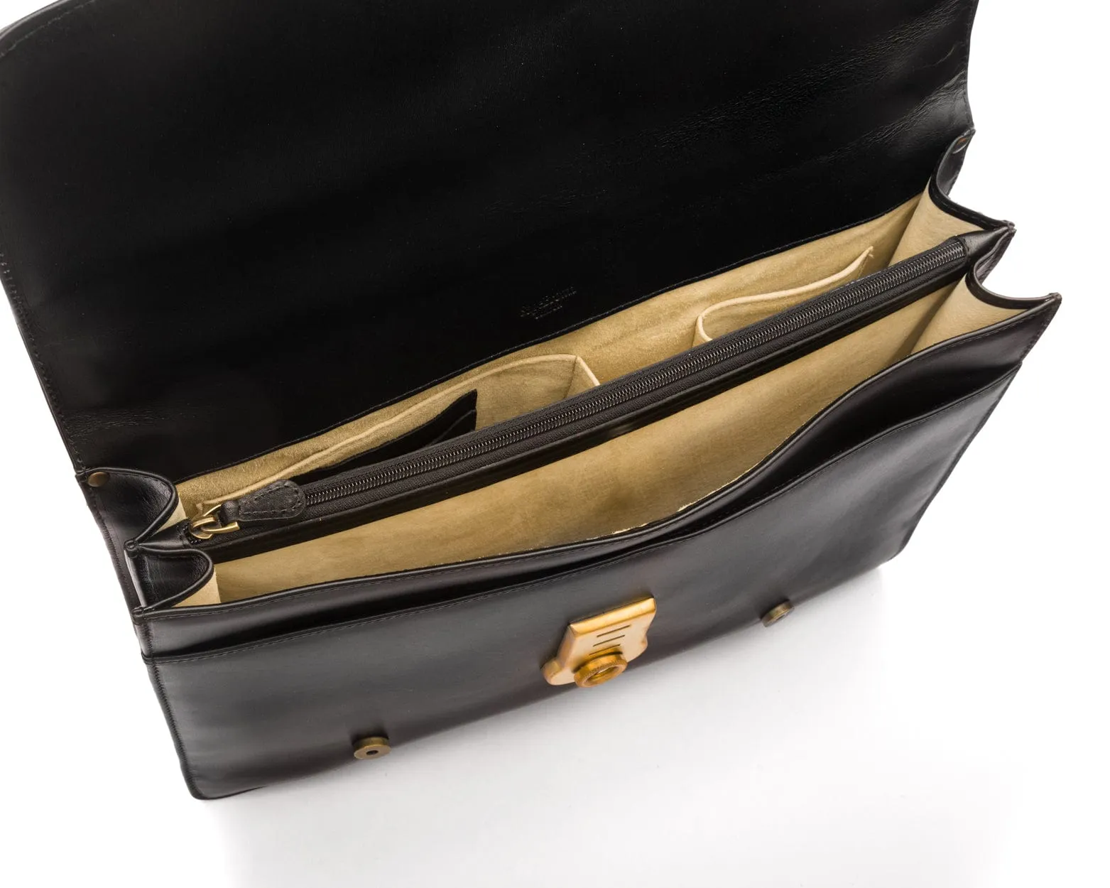 Eton Leather Briefcase - Black