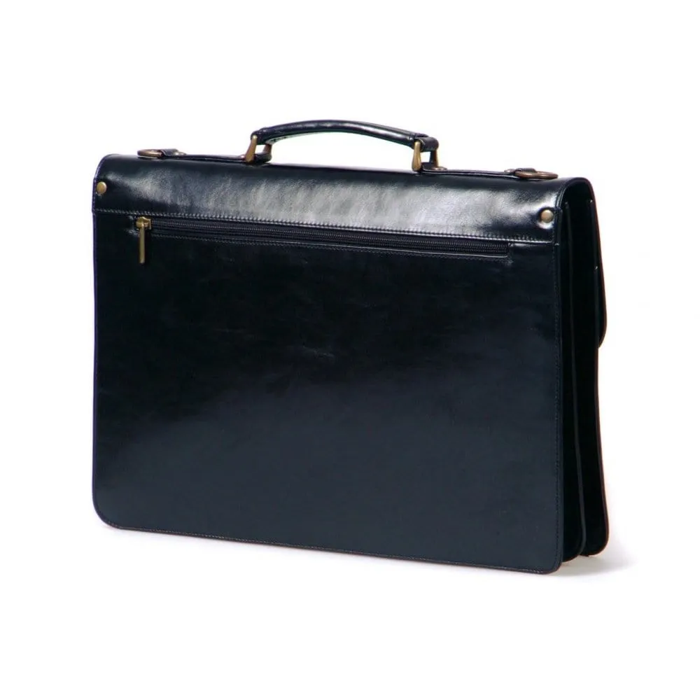 Eton Leather Briefcase - Black