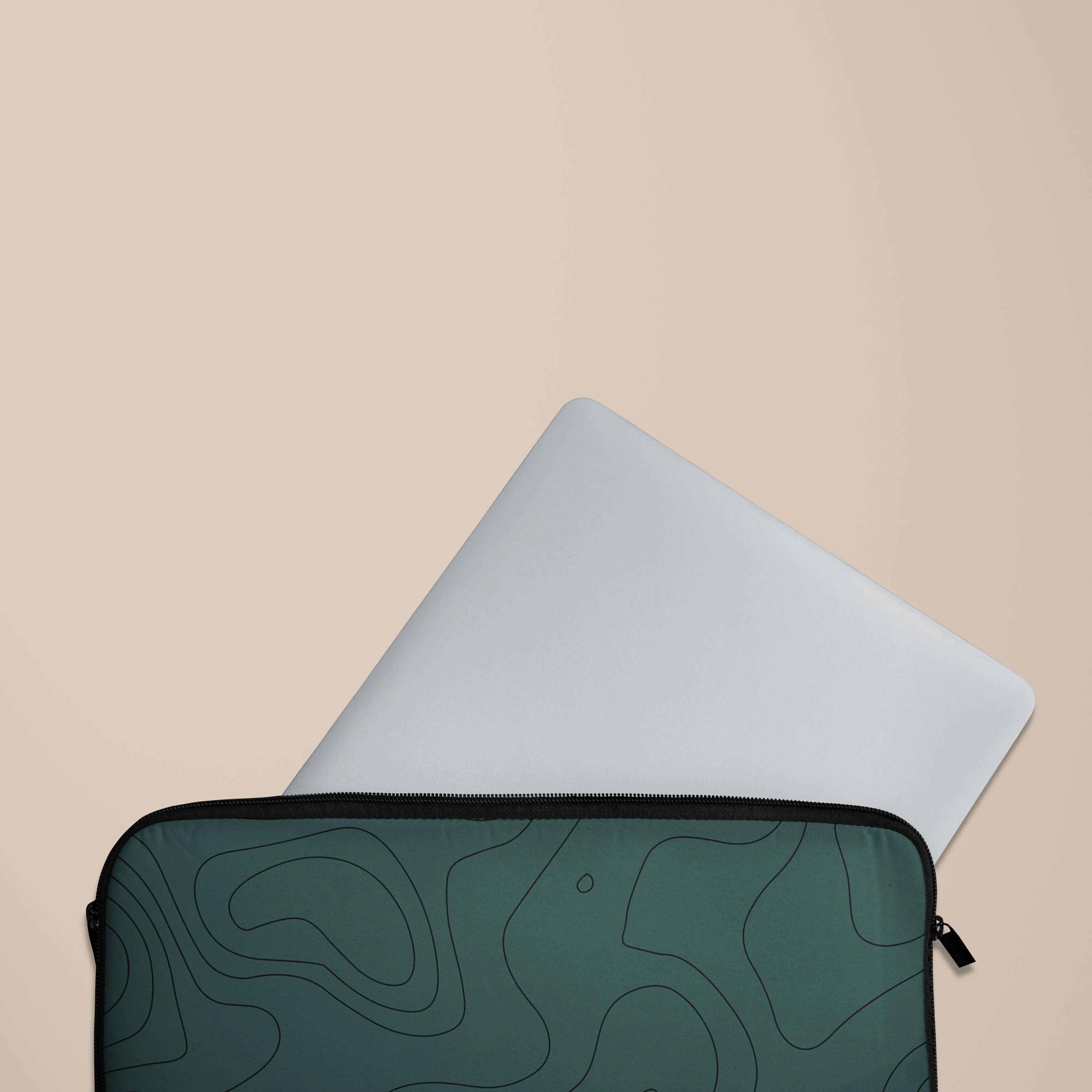 Forest Green Topographic Laptop Sleeve