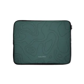 Forest Green Topographic Laptop Sleeve