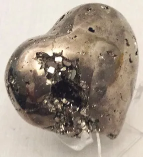 GEMS ROCK® Pyrite Carved Heart - Gift packaged - 2"-3" wide
