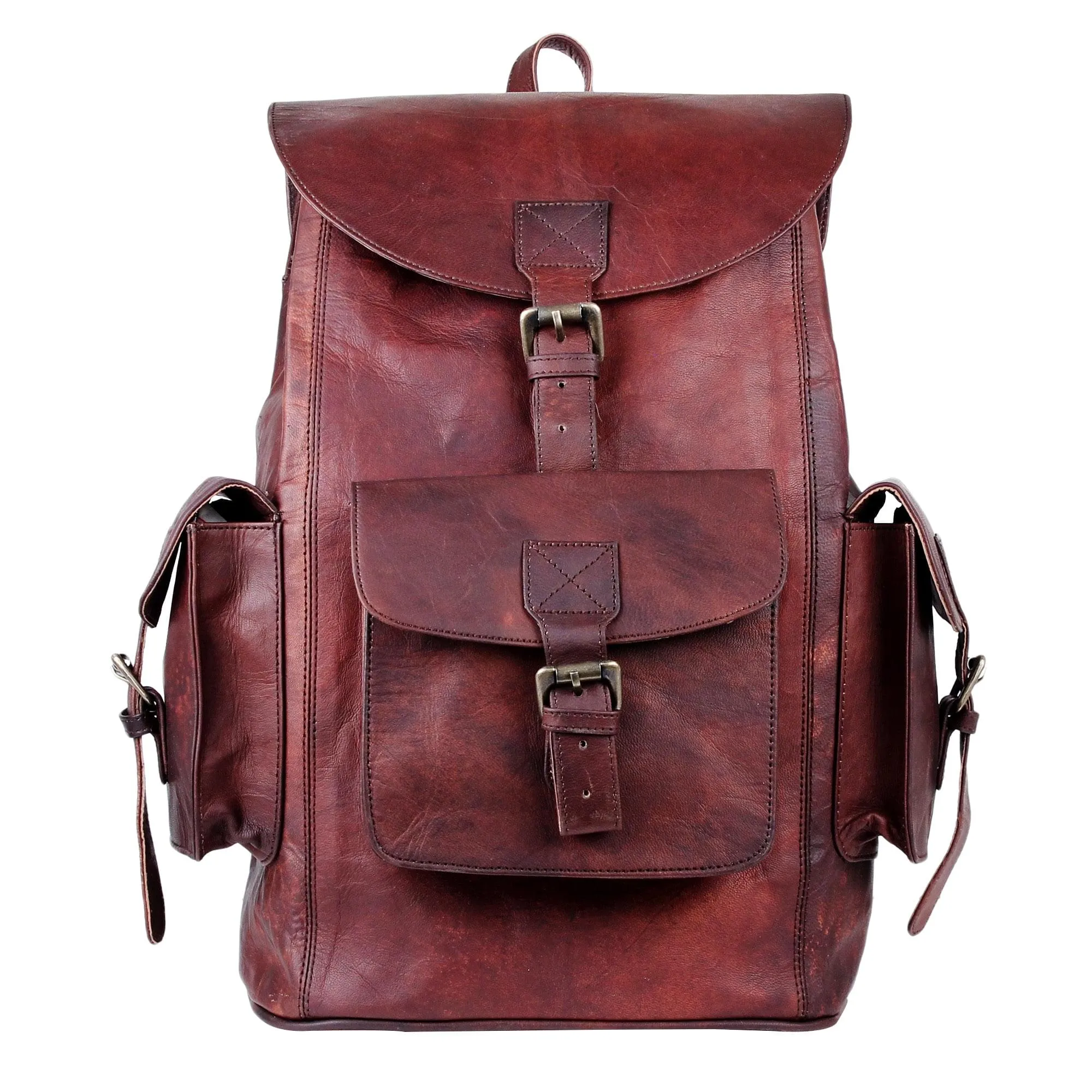 Genuine Vintage Leather Brown Backpack