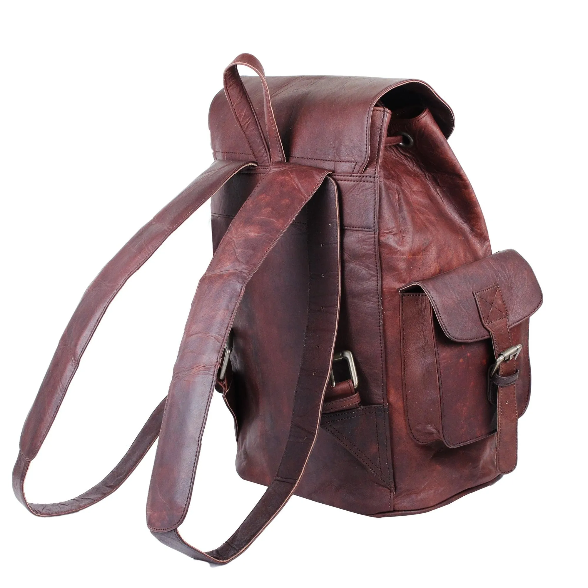Genuine Vintage Leather Brown Backpack