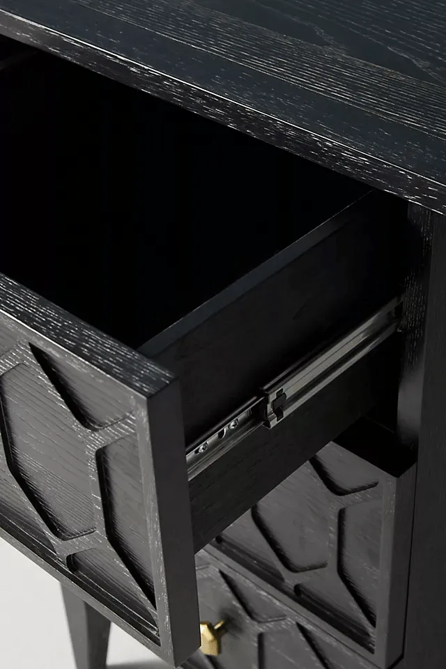 Hand Carved Textured Trellis Work Desk | Wooden Laptop desk