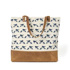 Handmade Canvas with Leather Trimming Women Tote Bag