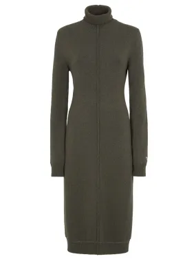 HIGH NECK CASHMERE MIDI DRESS